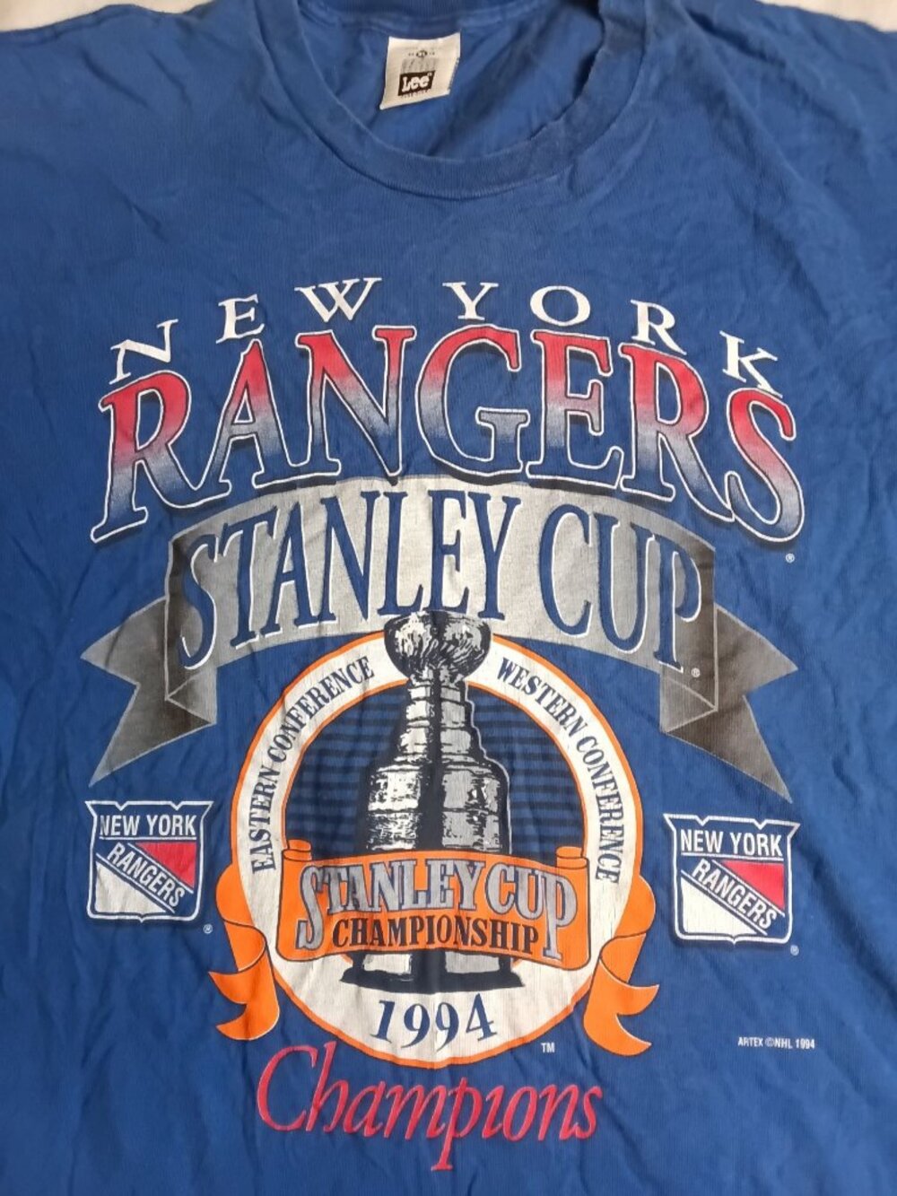 Vintage New York Rangers T-Shirt XL Stanley Cup Champions 1994